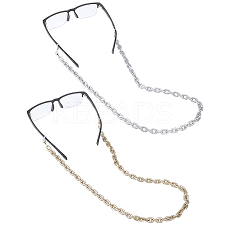 2Pcs 2 Colors Eyeglasses Chains AJEW-DJ0003-81-1