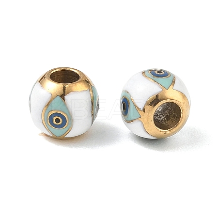 304 Stainless Steel Enamel European Beads STAS-G393-01G-01-1