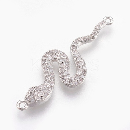 Brass Micro Pave Cubic Zirconia Links ZIRC-O026-12P-NR-1