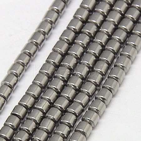 Electroplate Non-magnetic Synthetic Hematite Beads Strands G-J163-3x3mm-05-1