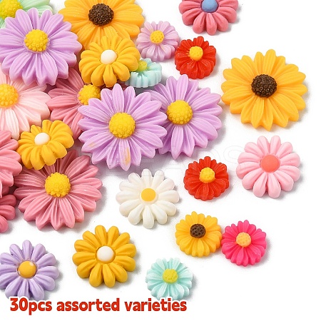 30Pcs 3 Styles Resin Cabochons Sets CRES-YW0002-32B-1