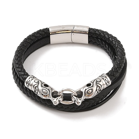 Braided Microfiber Leather Multi-strand Bracelets BJEW-B096-21C-1