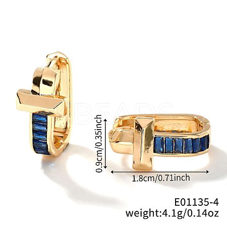 Geometric U-shaped Brass Hoop Earrings for Women SW5755-4-1