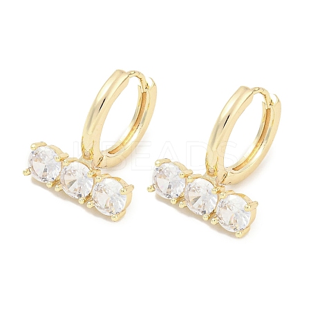 Brass Glass Earrings EJEW-S228-06G-1