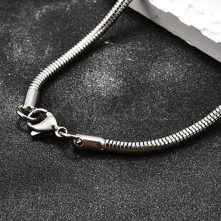 Tarnish Resistant 304 Stainless Steel Snake Chain Necklaces LS-STAS-M174-005P-3.2A-1