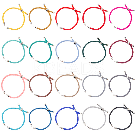 20Pcs 20 Colors Nylon Twisted Cord Bracelet MAK-SC0001-23-1