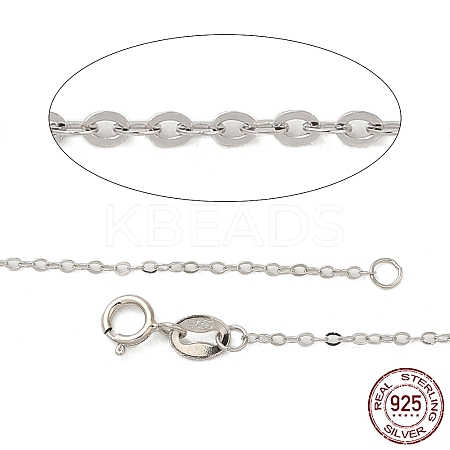 Rhodium Plated Sterling Silver Necklaces X-STER-M034-32A-1