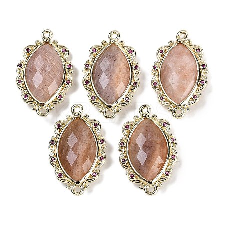 Natural Sunstone Faceted Horse Eye Links G-B126-02G-11-1