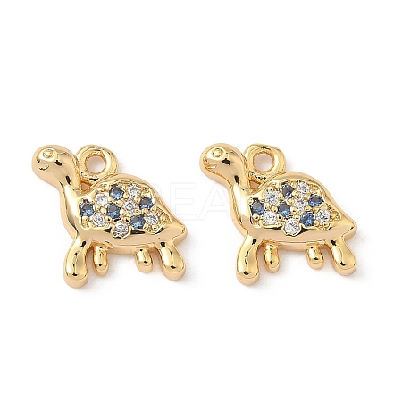 Brass Micro Pave Cubic Zirconia Charms X1-KK-C099-01G-G-1