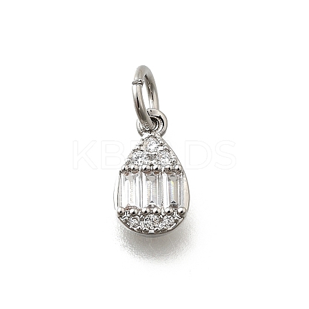 Brass Micro Pave Cubic Zirconia Charms KK-P295-33P-1