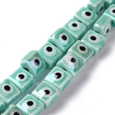 Handmade Porcelain Ceramic Beads Strands LAMP-B021-06I-1