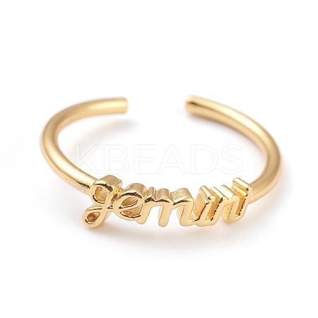 Constellation/Zodiac Sign Brass Cuff Rings RJEW-J074-05G-I-1