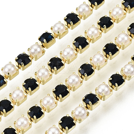 Brass Rhinestone Strass Chains CHC-N017-001A-A06-1