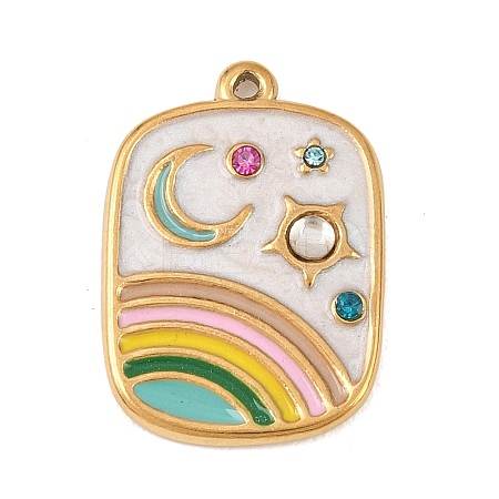 304 Stainless Steel Pendants STAS-H249-09B-G-1