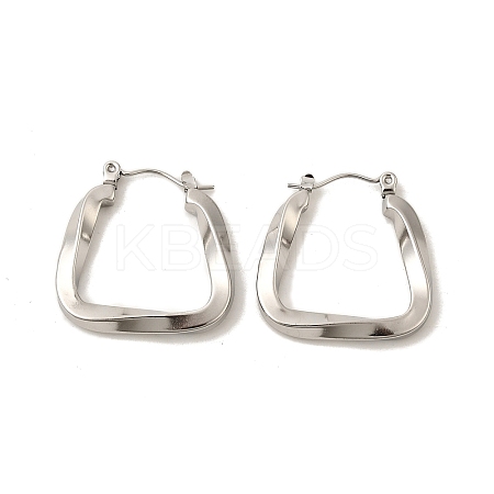 Non-Tarnish 304 Stainless Steel Trapezoid Hoop Earrings for Women EJEW-P202-05P-1
