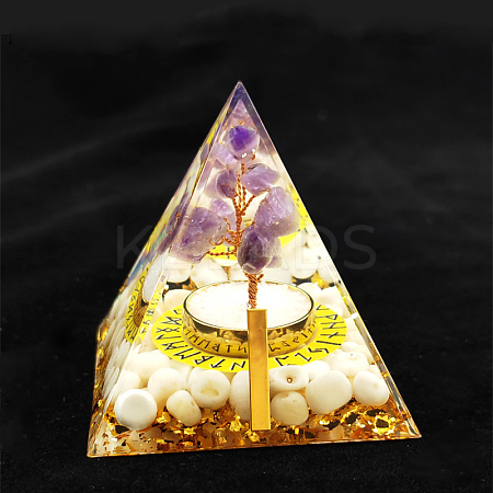 Viking Rune Symbol-Ice Orgonite Pyramid Resin Display Decorations DJEW-PW0006-02A-1