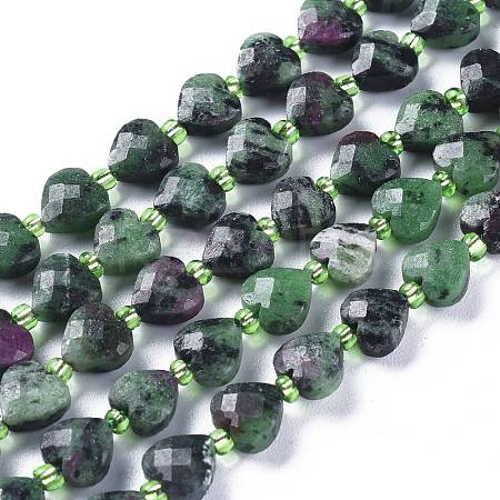 Natural Rudy in Zoisite Beads Strands G-E560-T01-1