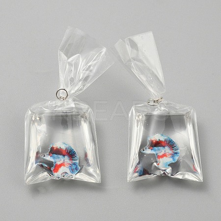 Transparent Resin Big Pendants RESI-TAC0024-01A-1