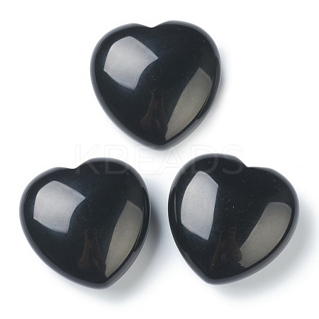 Natural Obsidian Heart Love Stone G-G973-08E-1