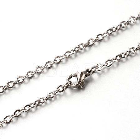 Tarnish Resistant 304 Stainless Steel Cable Chain Necklaces STAS-M174-027P-1