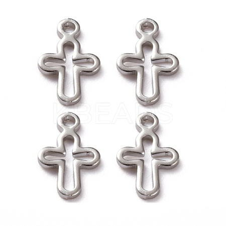 Brass Tiny Cross Charms KK-L205-10P-1
