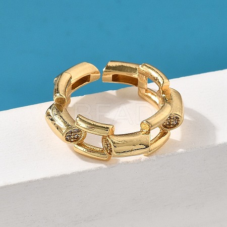 Brass Micro Pave Clear Cubic Zirconia Finger Rings for Women RJEW-S622-10G-1