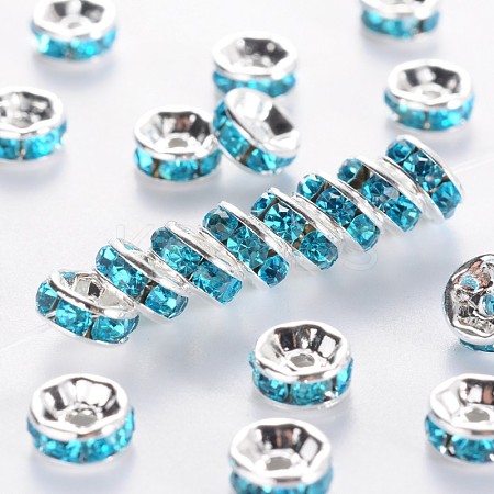 Brass Grade A Rhinestone Spacer Beads RSB037NF-13-1