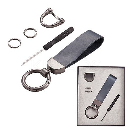 Genuine Leather Car Key Keychain JX273D-1