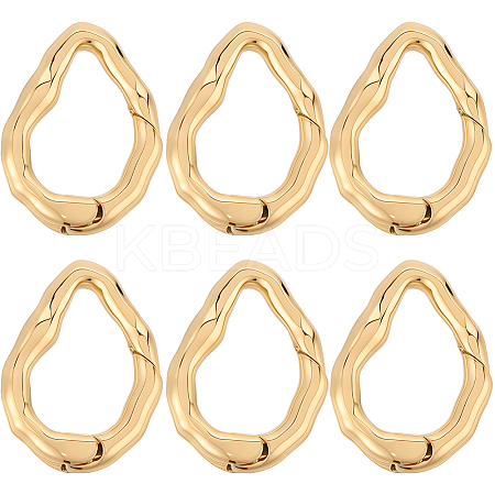 6Pcs Brass Spring Gate Clasps FIND-SC0020-67D-1