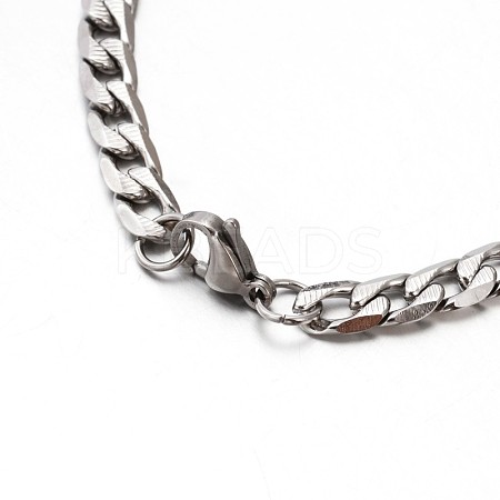 304 Stainless Steel Curb Chains Bracelets BJEW-O086-07-1
