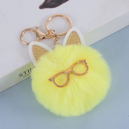 Cat Furry Pom-Pom Keychain for Women PW-WG9AFA9-03-1