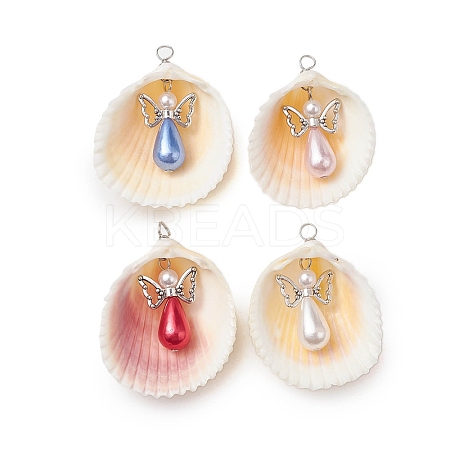 Natural Shell Pendants PALLOY-JF02645-1