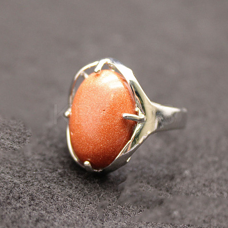 Oval Synthetic Goldstone Adjustable Ring FIND-PW0021-05K-1