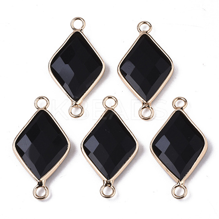 Natural Black Stone Links Connectors G-S359-107A-1