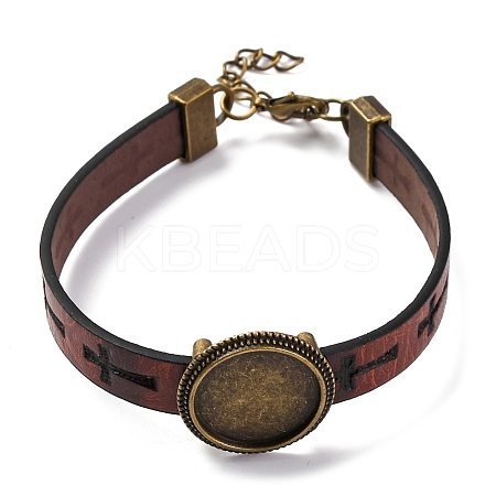 Hollow Cross PU Leather Bracelet Making LS-MAK-I020-01A-1