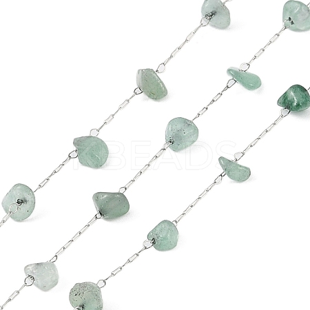 Handmade Natural Green Aventurine Chip Beads Chain CHS-H028-06A-07-1