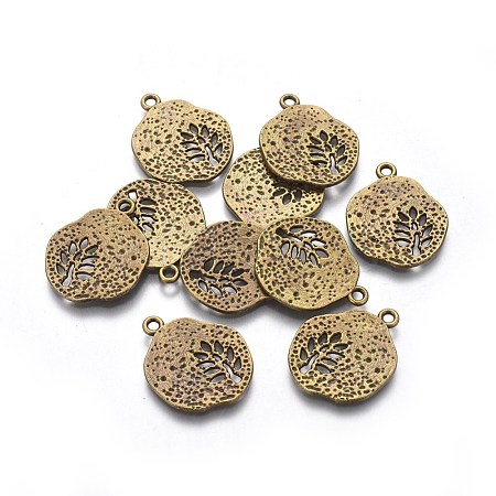 Tibetan Style Alloy Pendants TIBEP-A14120-AB-FF-1