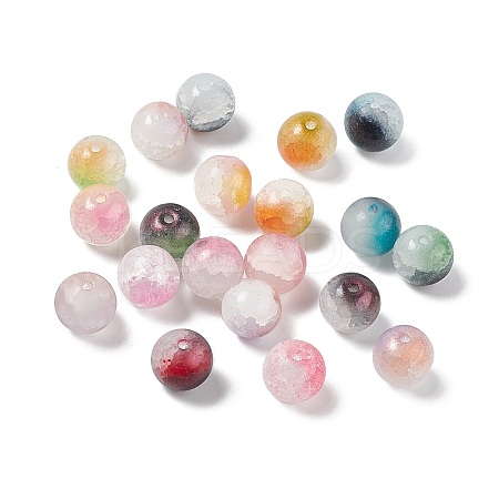 Transparent Crackle Glass Beads GLAA-P029-04-1