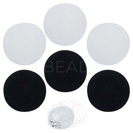 6Pcs 2 Colors EVA Fabric Pillbox Stewardess Fascinator Hat Base DIY-BC0014-07-1