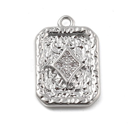 Brass Micro Pave Cubic Zirconia Pendants KK-D283-30P-04-1