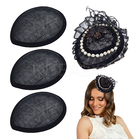 4Pcs Linen Teardrop Fascinator Hat Base for Millinery AJEW-FG0004-54B-1