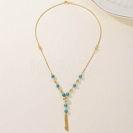 Fashionable Brass Tassel Lariat Necklaces for Women TR9521-1