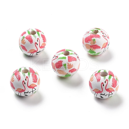 Spray Painted European Schima Wood Beads WOOD-M004-08-1