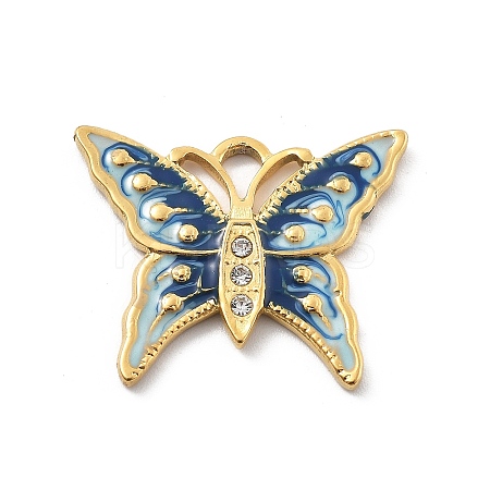 304 Stainless Steel Rhinestone Pendants STAS-D300-01G-11-1