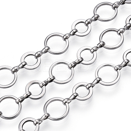 Tarnish Resistant 661 Stainless Steel Mother-son Chains X-CHS-T005-03P-1