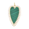 Brass with Synthetic Malachite Pendants KK-C162-004B-G-1