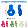 4 Pairs 4 Colors Raffia Grass Donut Dangle Stud Earrings EJEW-FI0002-30-2