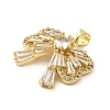 Rack Plating Brass Micro Pave Cubic Zirconia Pendants KK-P241-34G-2
