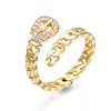 Exquisite Cubic Zirconia Chain Belt Shape Cuff Ring RJEW-N035-060-NF-3