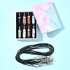 DIY Natural & Synthetic Gemstone & Waxed Cord Necklace Making Kits DIY-FS0008-04B-6